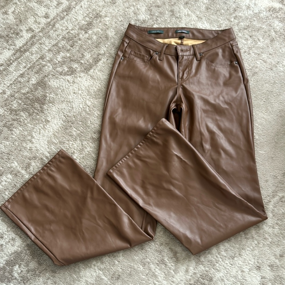 Brown leather pants